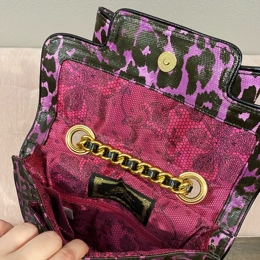 Betsey Johnson Purple Animal Print Bag